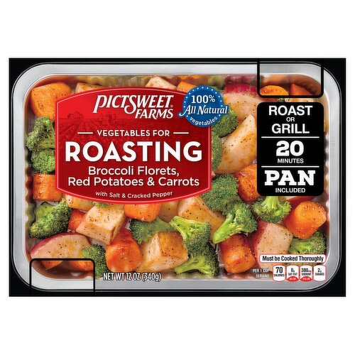 Pictsweet Farms Broccoli Florets, Red Potatoes & Carrots Vegetables for Grilling, 12 oz