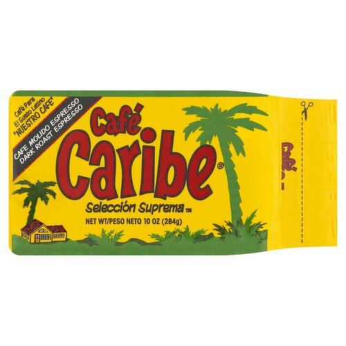 Café Caribe Dark Roast Espresso Coffee, 10 oz