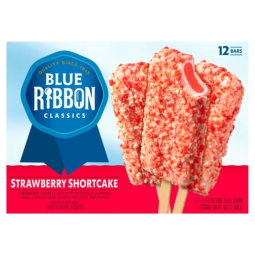 Blue Ribbon Classics Strawberry Shortcake Frozen Dairy Dessert, 3 fl oz, 12 count