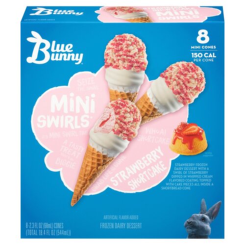 Blue Bunny Mini Swirls Strawberry Shortcake Cones