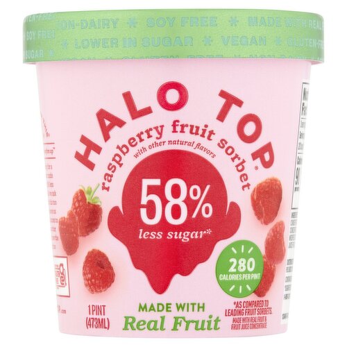 Halo Top Raspberry Fruit Sorbet, 1 pint