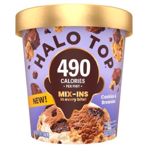 Halo Top Cookies & Brownies Light Ice Cream, 1 pint