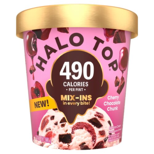 Halo Top Cherry Chocolate Chunk Light Ice Cream, 1 pint