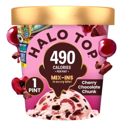 Halo Top Cherry Chocolate Chunk Light Ice Cream, 1 pint