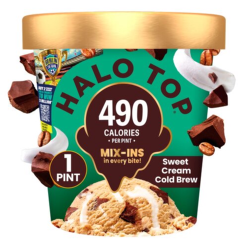 Halo Top Sweet Cream Cold Brew Light Ice Cream, 1 pint