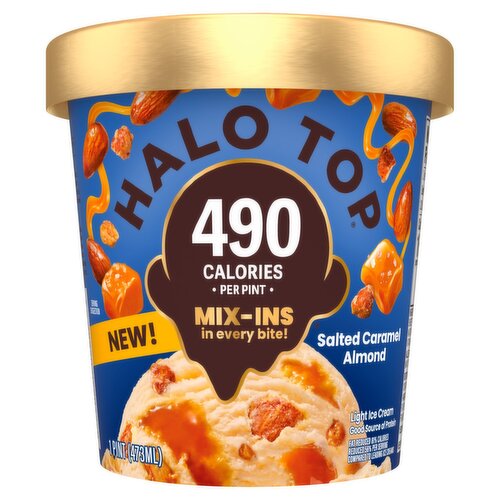 Halo Top Salted Caramel Almond Light Ice Cream, 1 pint