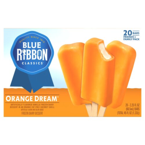 Blue Ribbon Classics Orange Dream Frozen Dairy Dessert Friends + Family Pack, 2.25 fl oz, 20 count