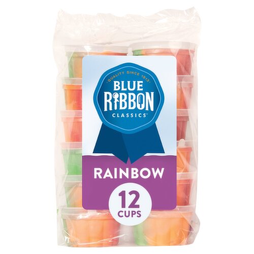 Blue Ribbon Classics Rainbow Cherry, Lemon Lime & Orange Fat Free Sherbet Cups, 3 fl oz, 12 count