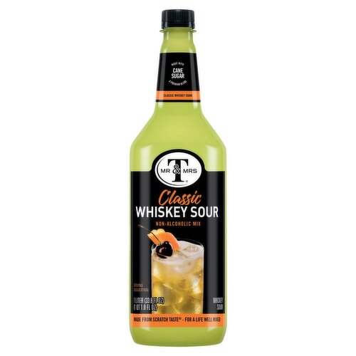 Mr & Mrs T Classic Whiskey Non-Alcoholic Sour Mix, 33.8 fl oz