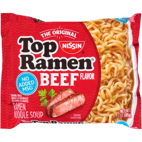Nissin The Original Top Ramen Beef Flavor Ramen Noodle Soup, 3 oz
