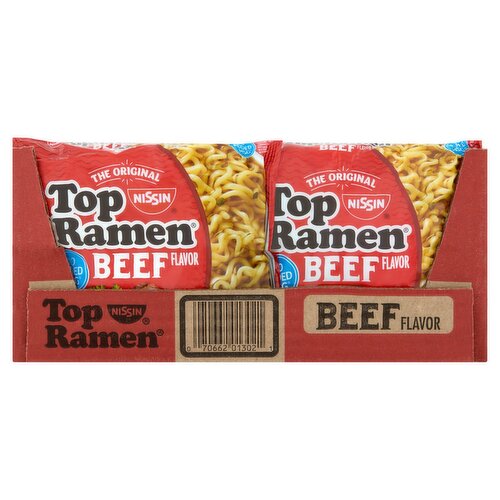 Nissin Top Ramen The Original Beef Flavor Ramen Noodle Soup, 3 oz, 24 count