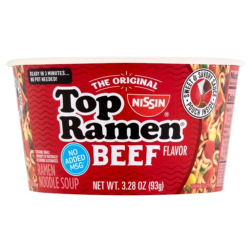 Nissin The Original Top Ramen Beef Flavor Ramen Noodle Soup, 3.28 oz