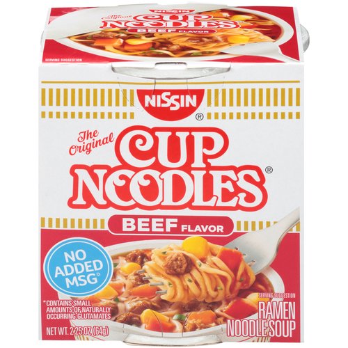 Nissin Cup Noodles The Original Beef Flavor Ramen Noodle Soup, 2.25 oz