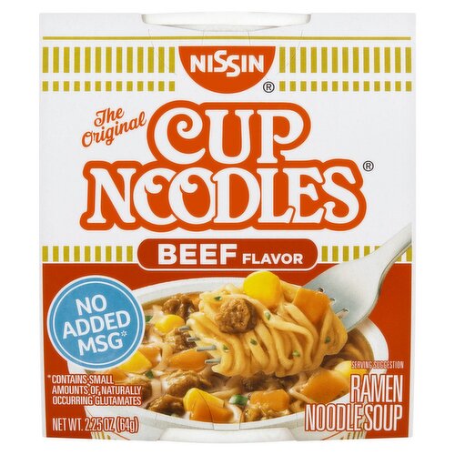 Nissin Cup Noodles The Original Beef Flavor Ramen Noodle Soup, 2.25 oz