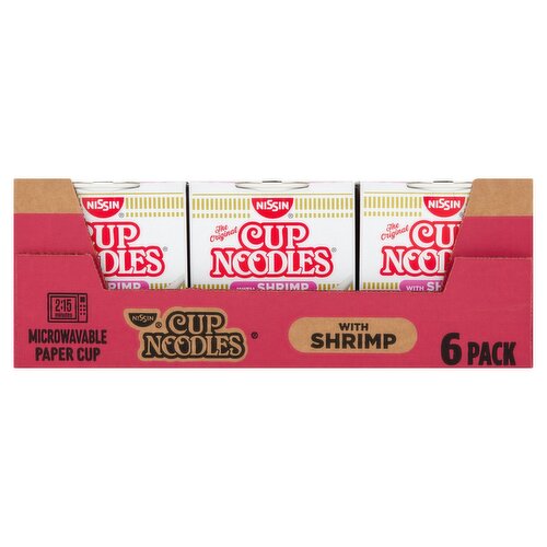 Nissin The Original Cup Noodles with Shrimp Ramen Noodle Soup, 2.25 oz, 6 count