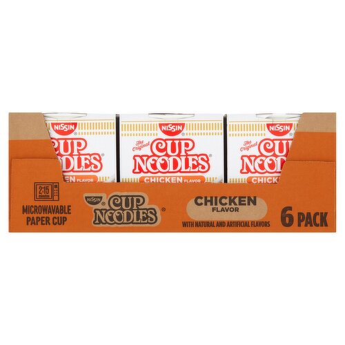 Nissin The Original Cup Noodles Chicken Flavor Ramen Noodle Soup, 2.25 oz, 6 count