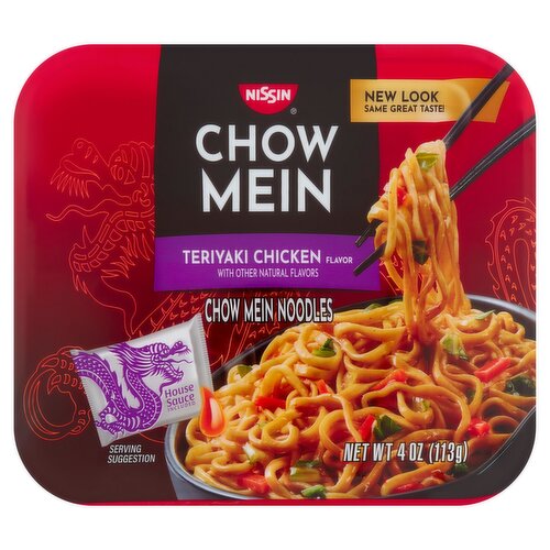 Nissin Teriyaki Chicken Flavor Chow Mein Noodles, 4 oz