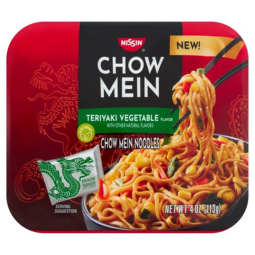 Nissin Teriyaki Vegetable Flavor Chow Mein Noodles, 4 oz