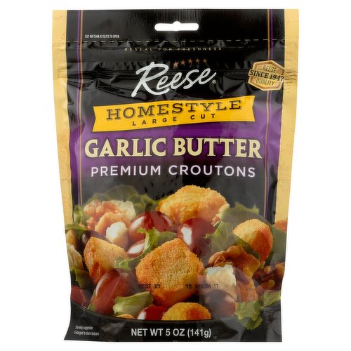 Reese Homestyle Large Cut Garlic Butter Premium Croutons, 5 oz