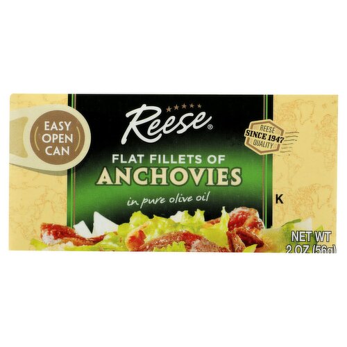 Reese Flat Fillets of Anchovies, 2 oz