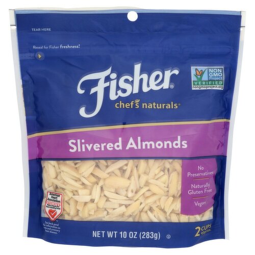 Fisher Chefs Naturals Slivered Almonds, 10 oz