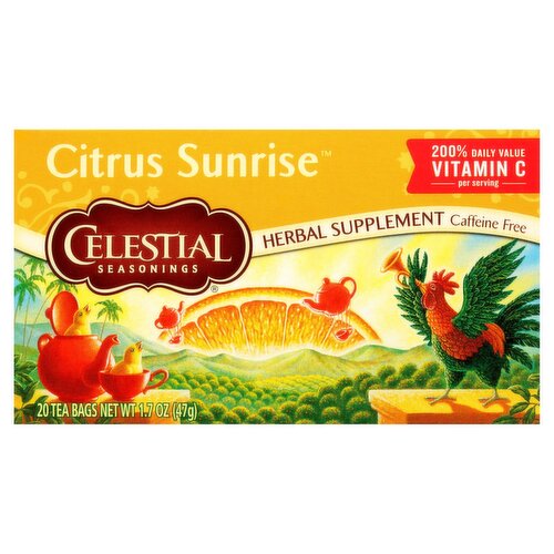 Celestial Seasonings® Citrus Sunrise™ Caffeine Free Herbal Supplement Tea Bags 20 ct Box