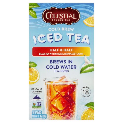 Celestial Seasonings Half & Half Cold Brew Iced Tea Bags, 18 count, 1.1 oz