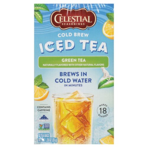 Celestial Seasonings Cold Brew Green Iced Tea, 18 count, 1.26 oz