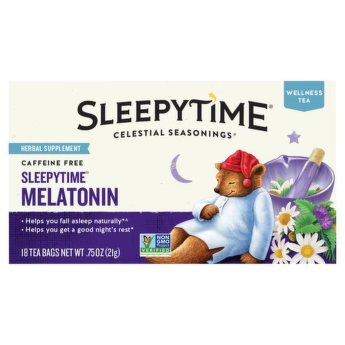 Celestial Seasonings Sleepytime Melatonin Wellness Tea, 18 count, 0.75 oz