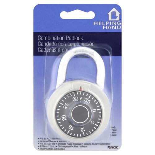 Helping Hand Combination Padlock, 1 count