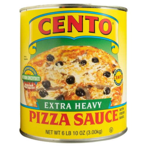 Cento Extra Heavy Pizza Sauce with Fresh Basil, 6 lb 10 oz