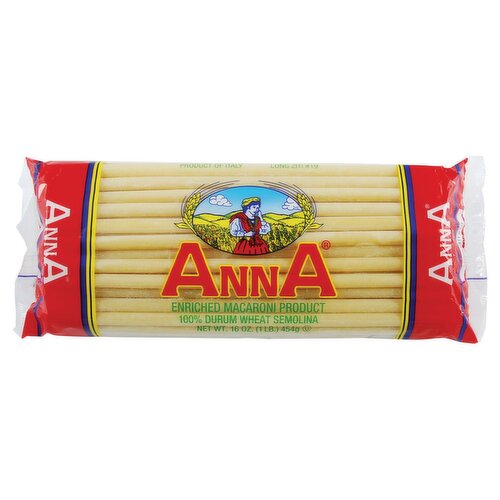 Anna Long Ziti #19 Pasta, 16 oz