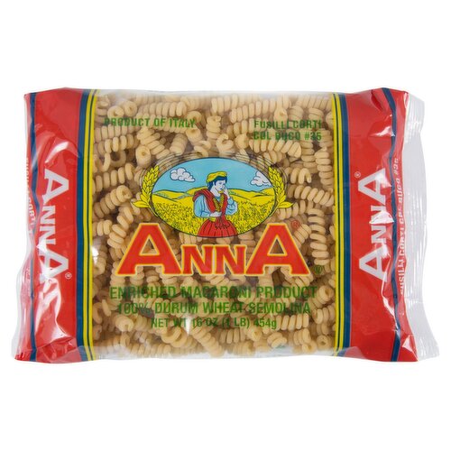 Anna Fusilli Corti Col Buco #35 Pasta, 16 oz