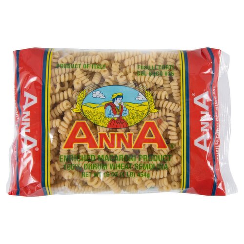 Anna Fusilli Corti Col Buco #35 Pasta, 16 oz