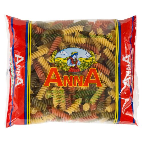 Anna Fusilli Tricolor # 109 Pasta, 16 oz