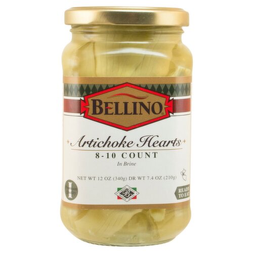 Bellino Artichoke Hearts in Brine, 8-10 count, 12 oz