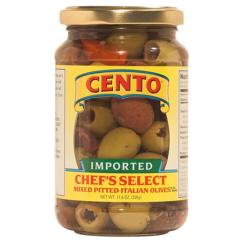 Cento Chef's Select Mixed Pitted Italian Olives, 11.6 oz