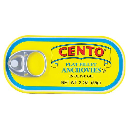 Cento Flat Fillet Anchovies in Olive Oil, 2 oz