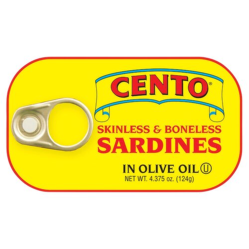 CENTO Skinless & Boneless Sardines in Olive Oil, 4.375 oz