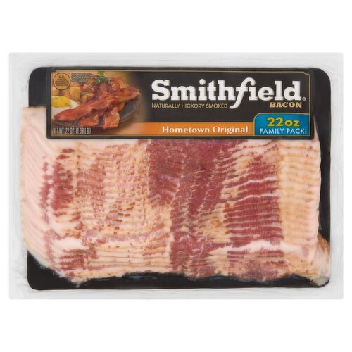 Smithfield Hickory Smoked Hometown Original Bacon Family Pack, 22 oz