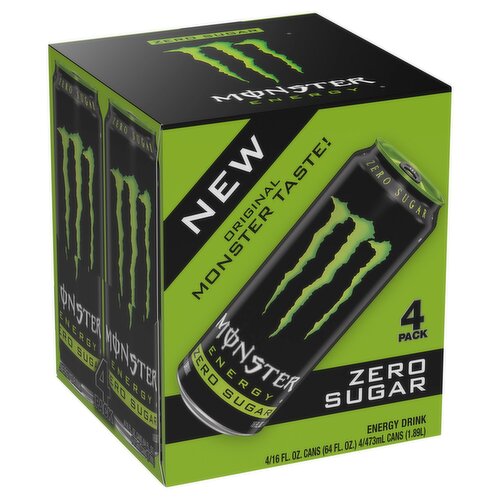 Monster Energy Zero Sugar Energy Drink, 16 fl oz, 4 count