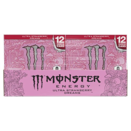 Monster Energy Ultra Strawberry Dreams Energy Drink, 12 fl oz, 6 count