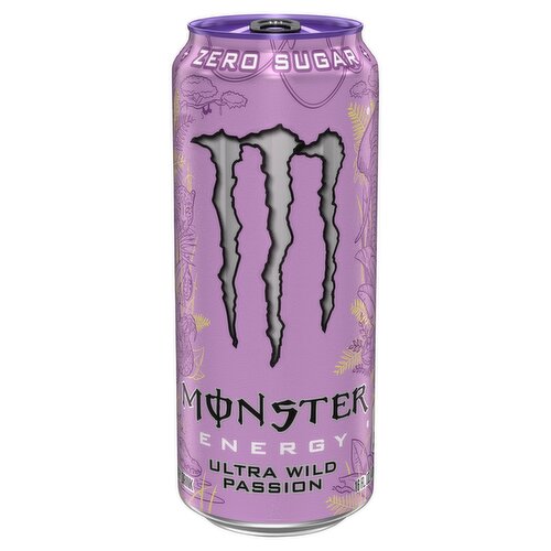 Monster Energy Zero Sugar Ultra Wild Passion Energy Drink, 16 fl oz