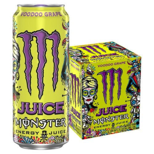 Juice Monster Voodoo Grape Energy Drink, 16 fl oz, 4 count