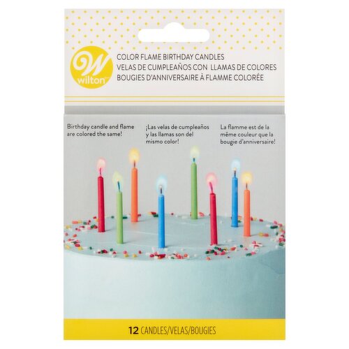 Wilton Color Flame Birthday Candles, 12 count