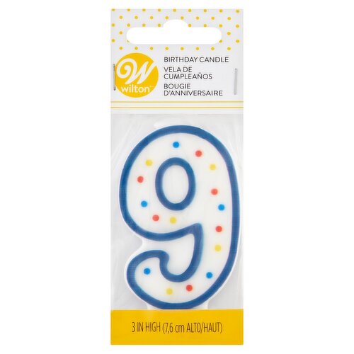 Wilton 3 in High 9 Birthday Candle