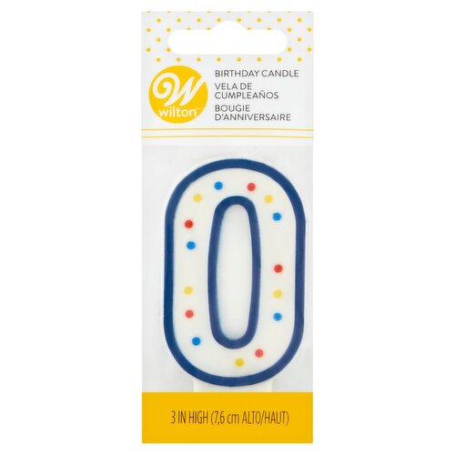 Wilton 3 in High Number 0 Birthday Candle