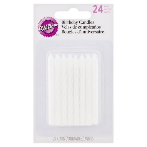 Wilton Birthday Candles White, 24 count