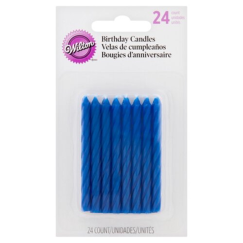 Wilton Blue Birthday Candles, 24 count