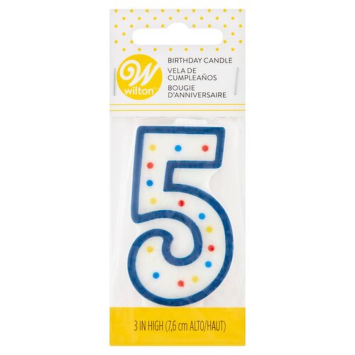 Wilton 3 in High 5 Birthday Candle